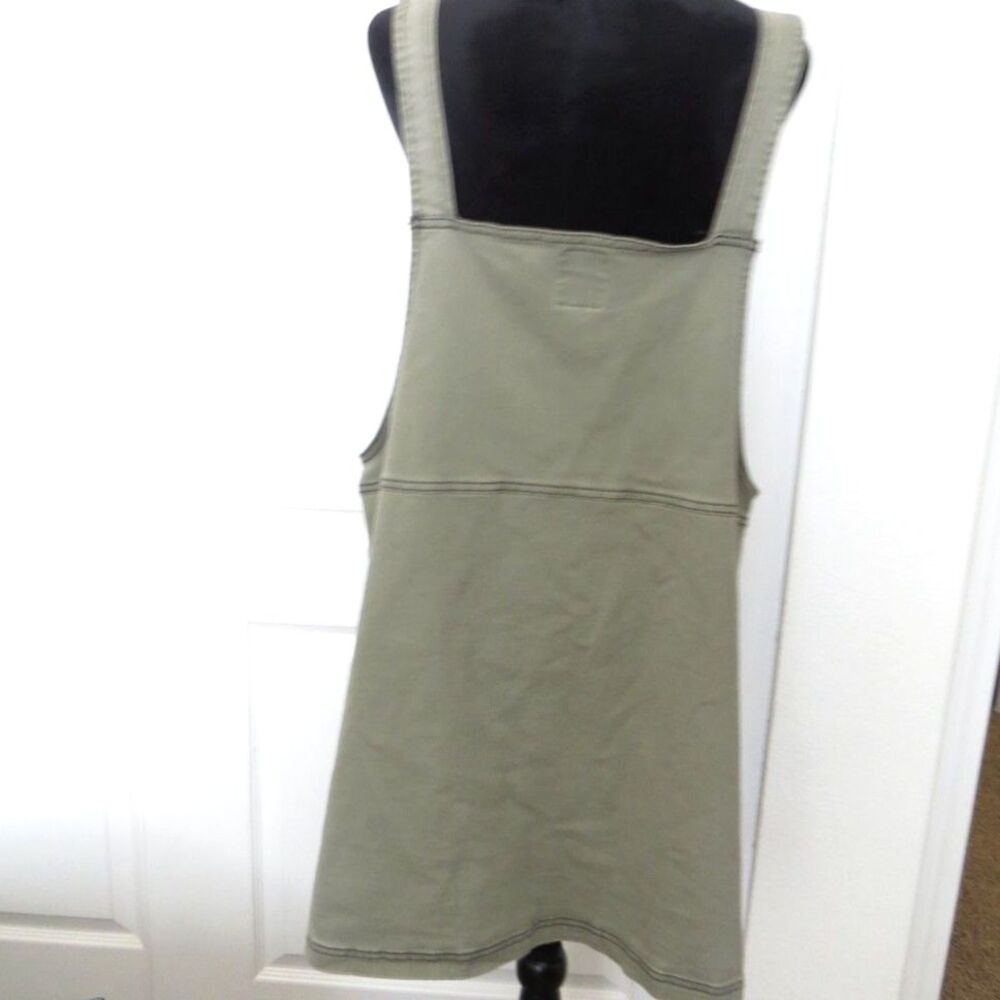 SO Women's Zip Front Overall Pinafore Dress Cotton Olive  Cottagecore XXL EUC - Picture 5 of 10